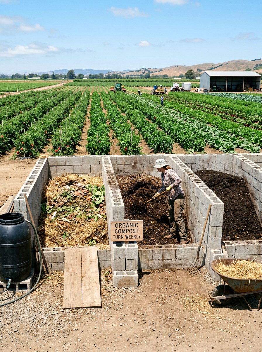 Cinder Block Composting Station - 30 compost corner ideas