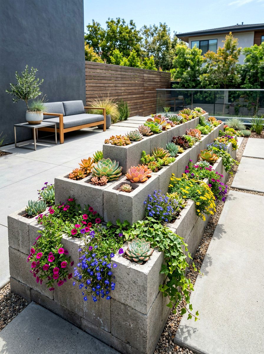 Cinder Block Garden Bed - 30 budget raised bed ideas