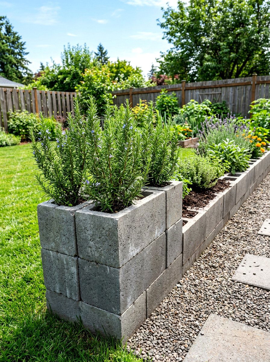 Cinder Block Garden Border - 30 raised bed border ideas