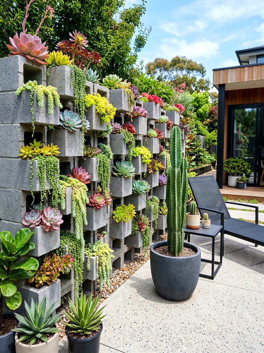 Cinder Block Planter - 30 budget garden ideas