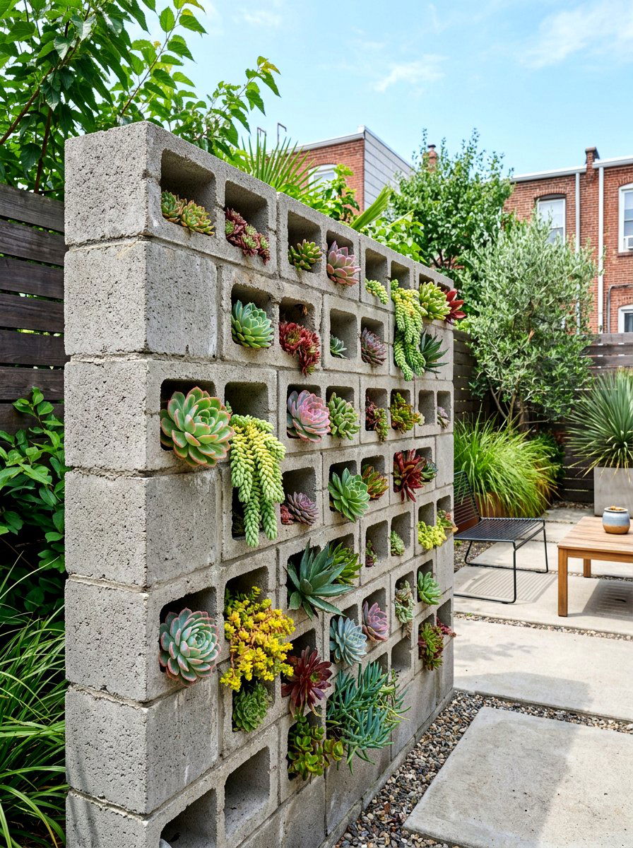 Cinder block planter - 30 garden planter ideas