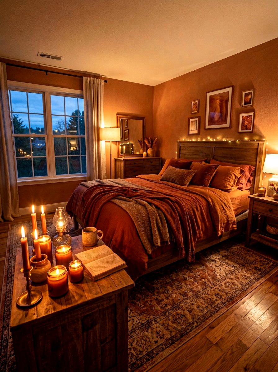 Cinnamon Cozy Candle Bedroom - 30 cinnamon bedroom ideas