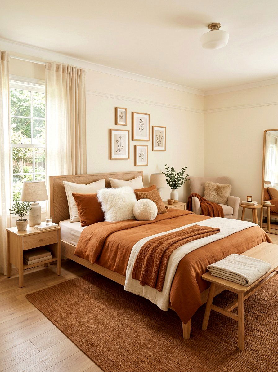 Cinnamon Cream Neutral Bedroom - 30 cinnamon bedroom ideas