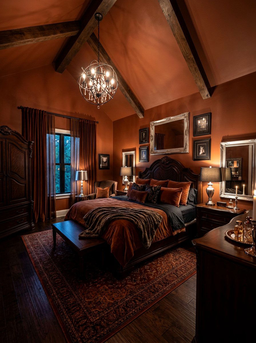 Cinnamon Dark Moody Bedroom - 30 cinnamon bedroom ideas