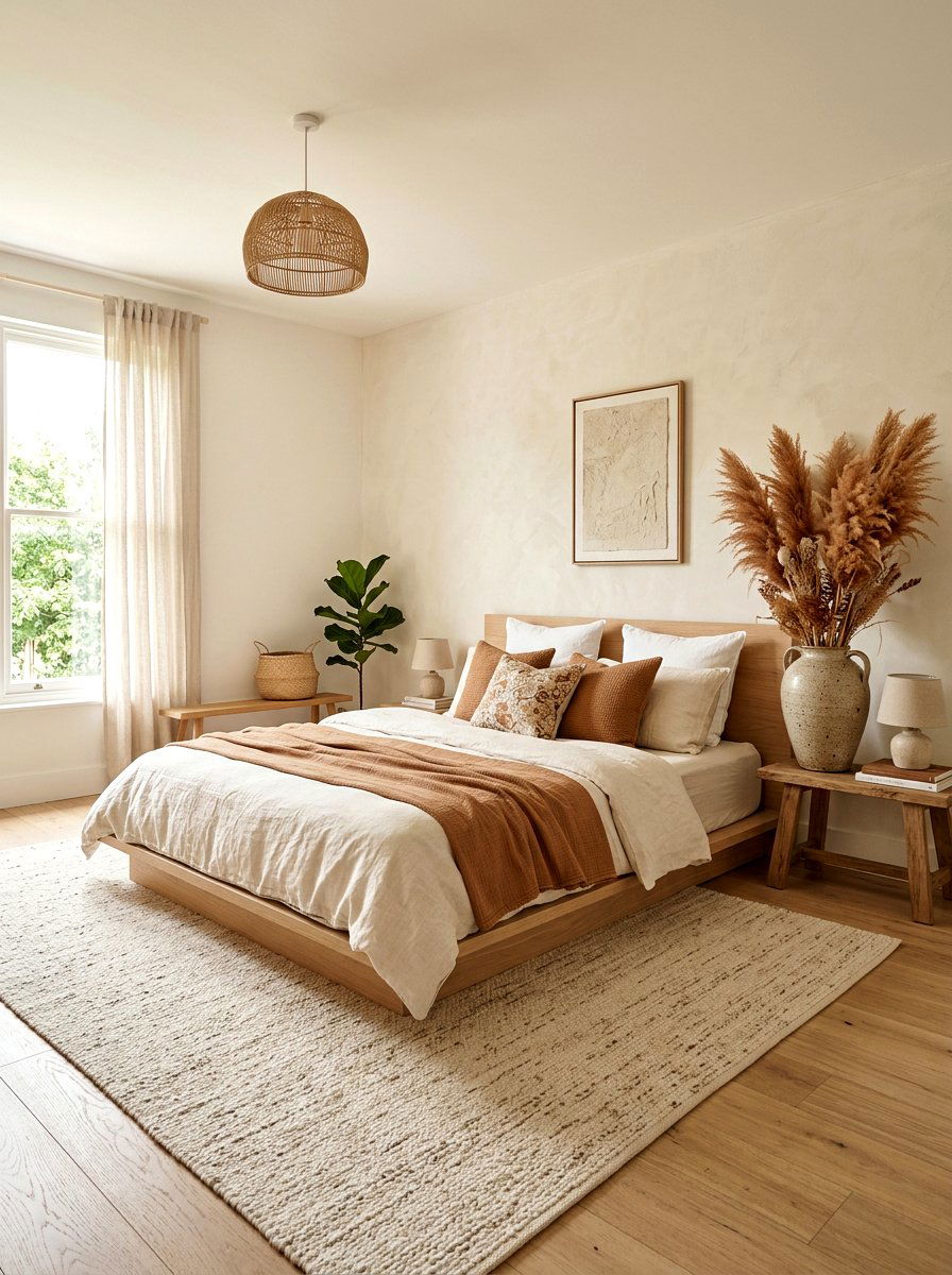 Cinnamon Dried Floral Bedroom - 30 cinnamon bedroom ideas