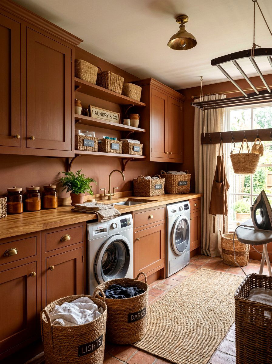 Cinnamon Laundry Room - 30 fall color drench ideas