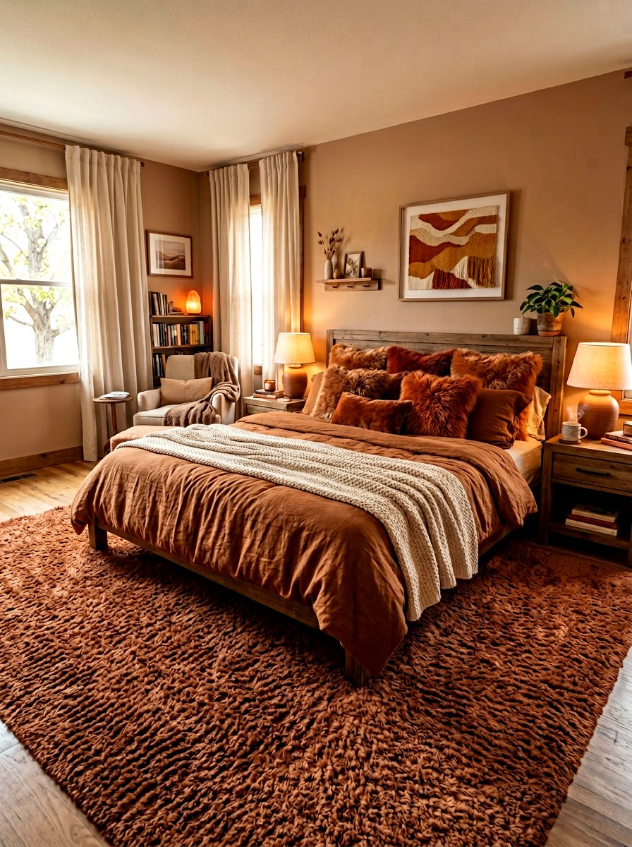 Cinnamon Plush Texture Bedroom - 30 cinnamon bedroom ideas