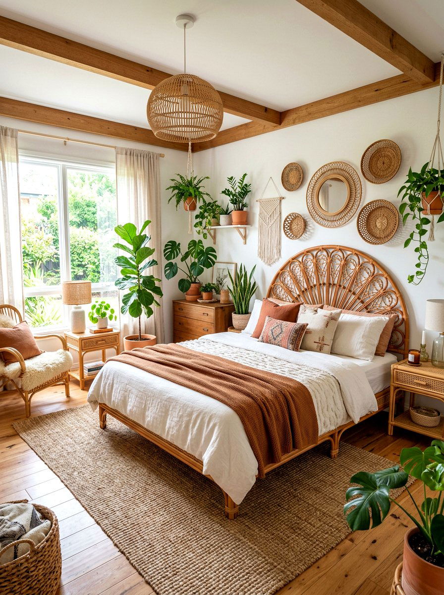 Cinnamon Rattan Decor Bedroom - 30 cinnamon bedroom ideas