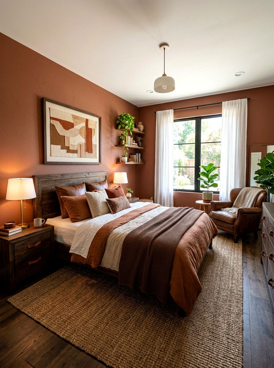 Cinnamon Slate And Brown Bedroom - 30 bedroom color scheme ideas