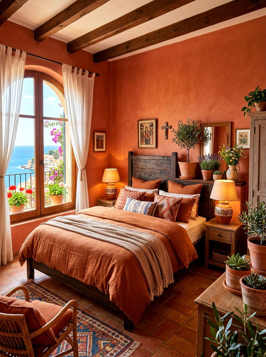 Cinnamon Terracotta Tone Bedroom - 30 cinnamon bedroom ideas