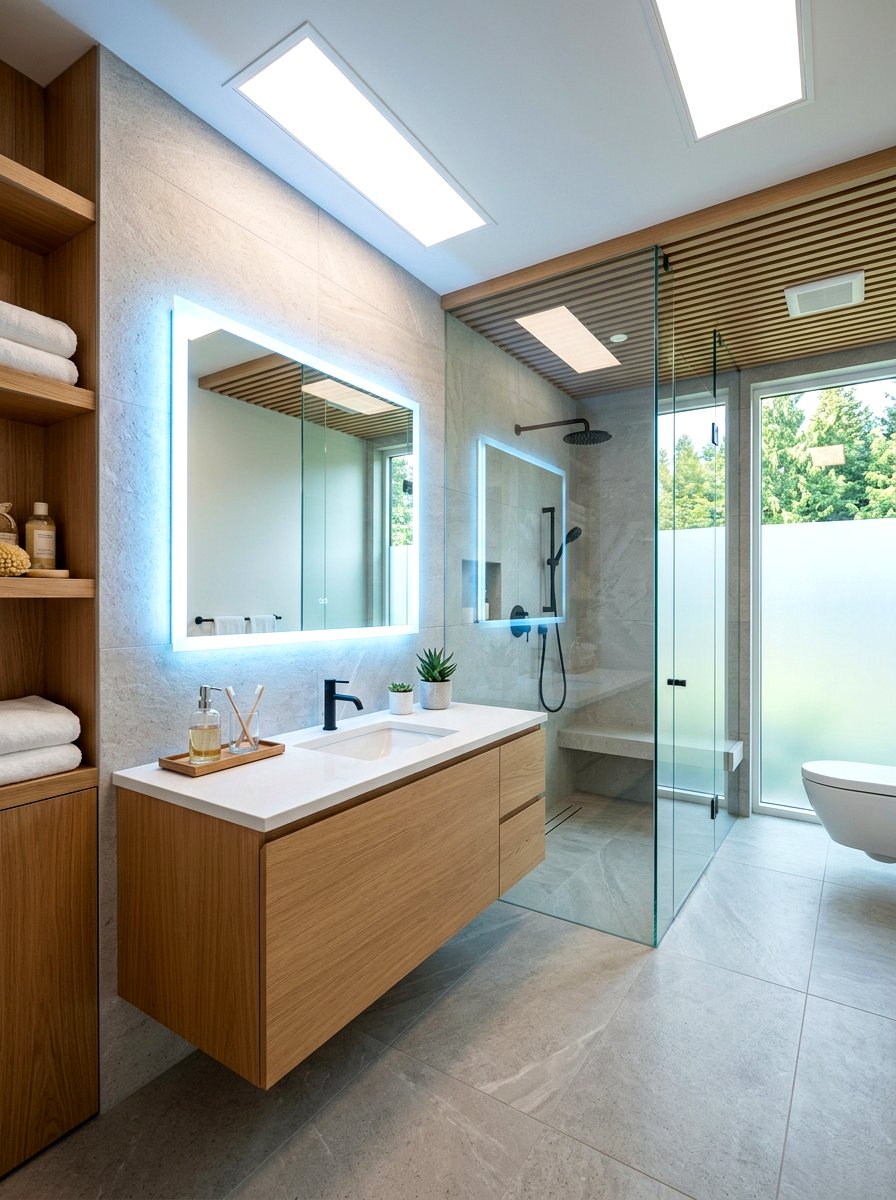 Circadian Lighting Bathroom - 30 invisible wellness bathroom ideas
