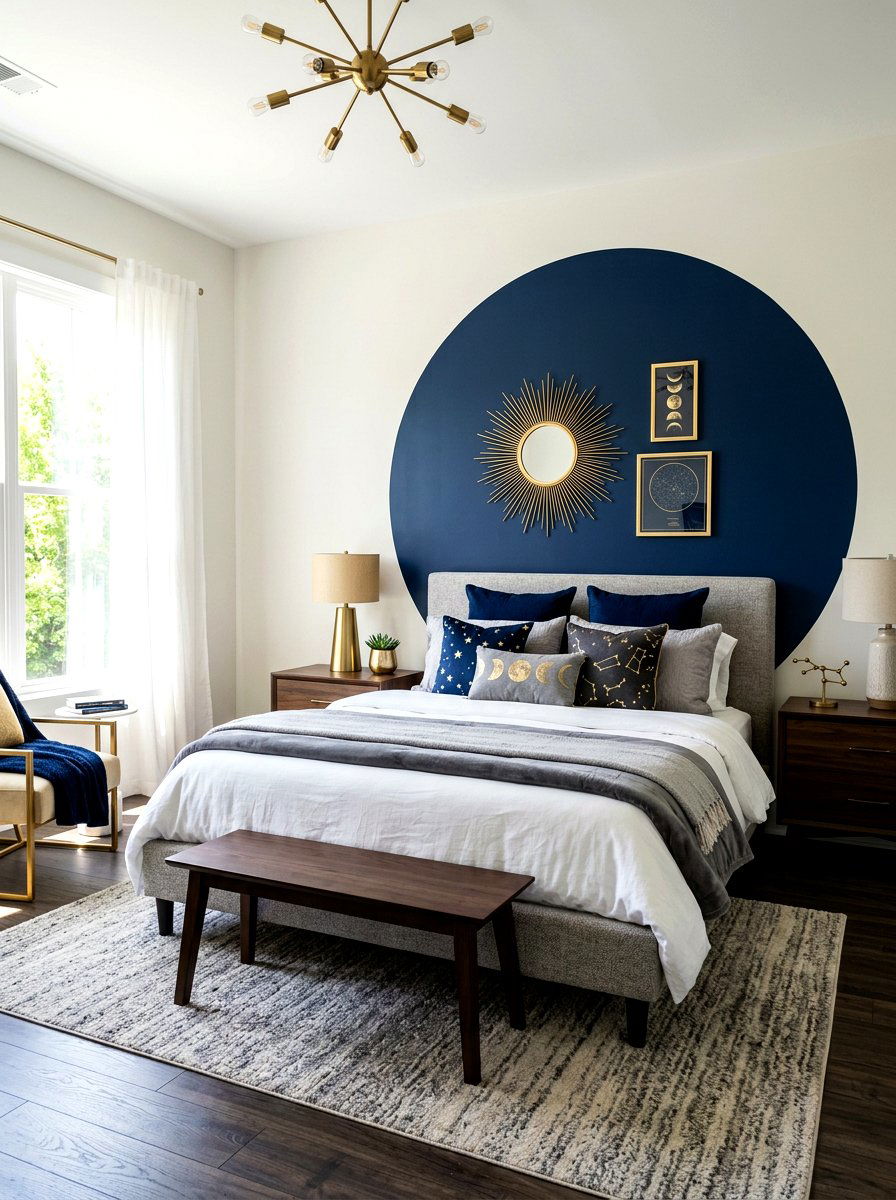 Circle Painted Headboard Wall - 30 painted headboard wall ideas