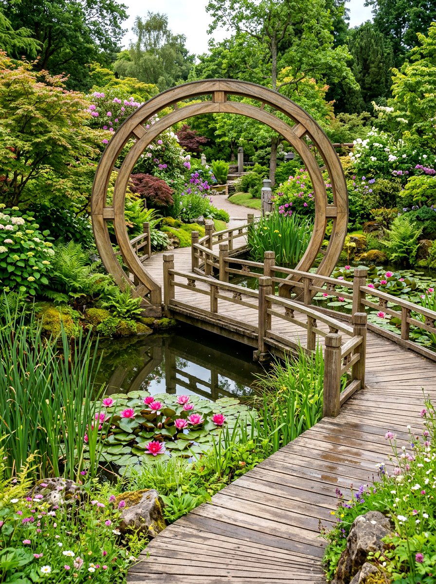 Circular Archway Garden Bridge - 30 covered walkway ideas