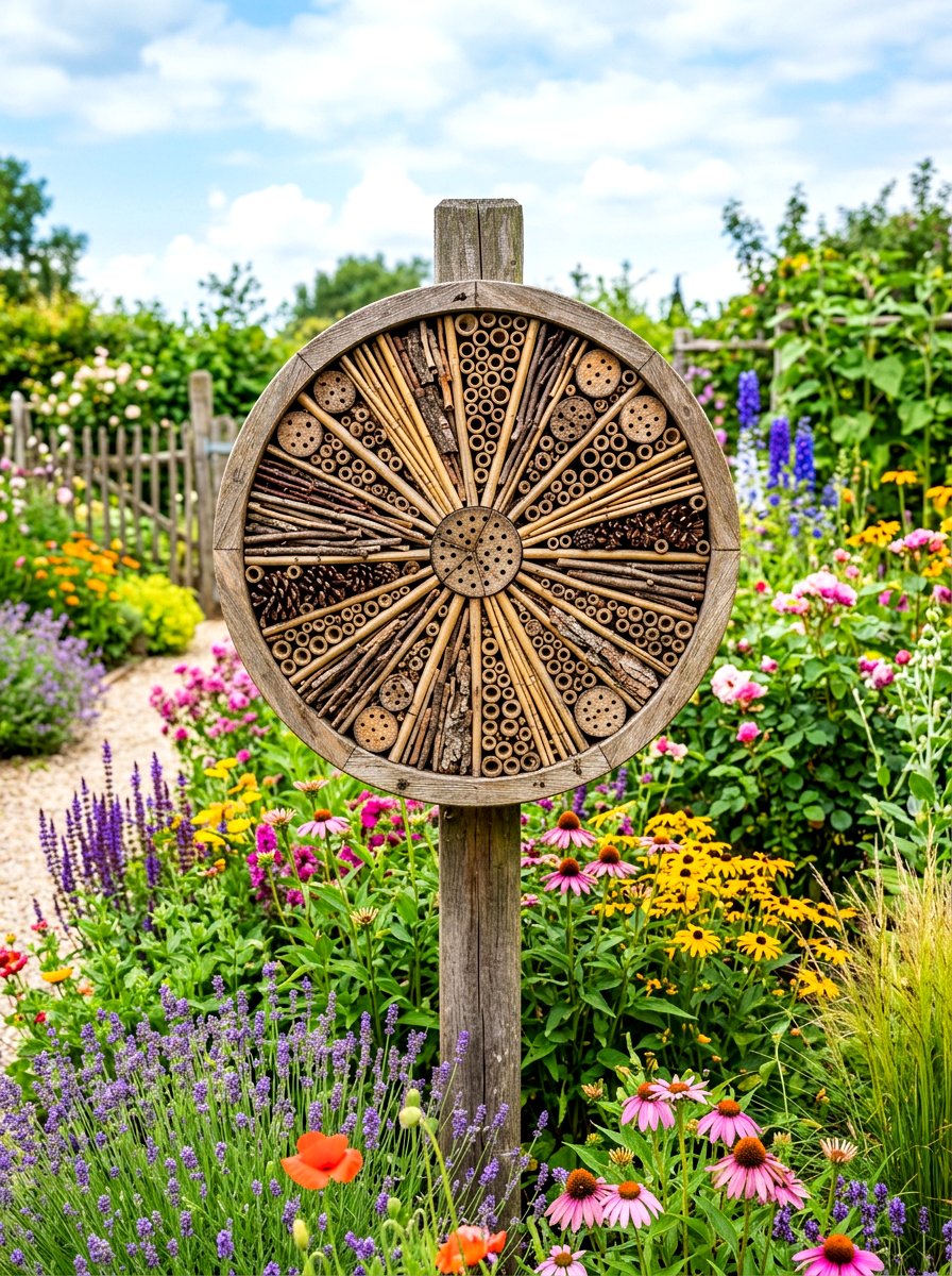 Circular Bug Hotel - 30 insect hotel ideas