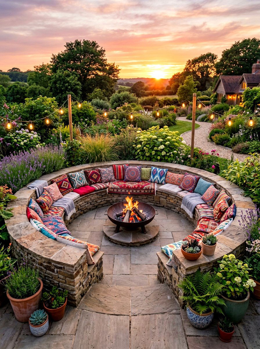 Circular Built In Patio Seat - 30 built in sunbed patio ideas