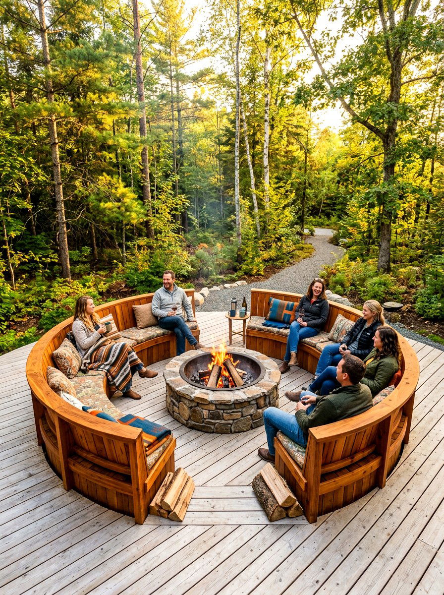 Circular Built In Seating - 30 deck seating ideas