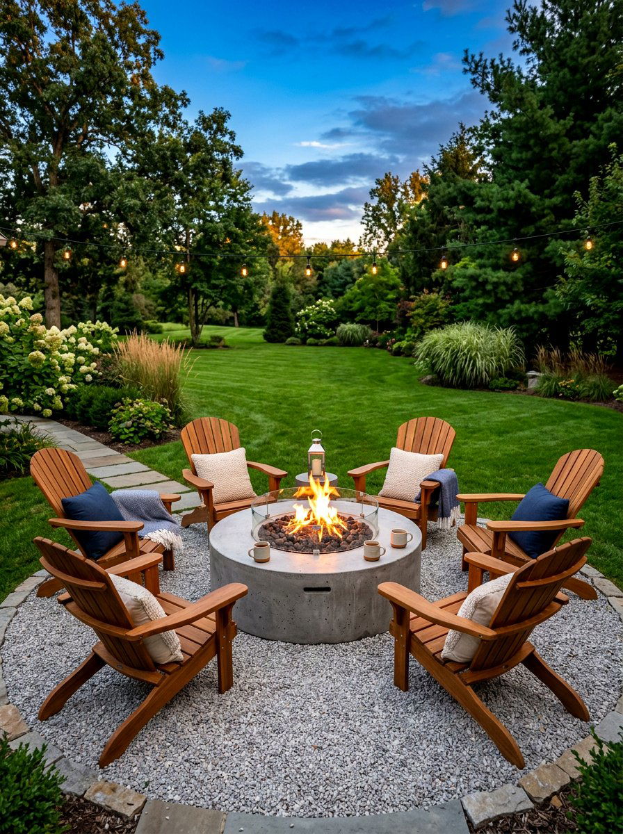Circular Concrete Fire Pit Seating - 30 fire table patio ideas