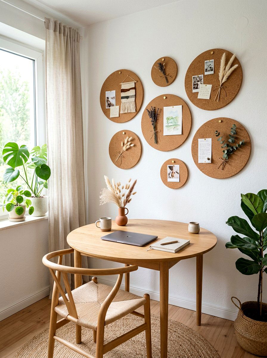 Circular Cork Board - 30 office pinboard ideas