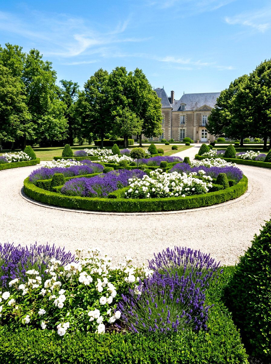 Circular Driveway Garden - 30 driveway island landscaping ideas