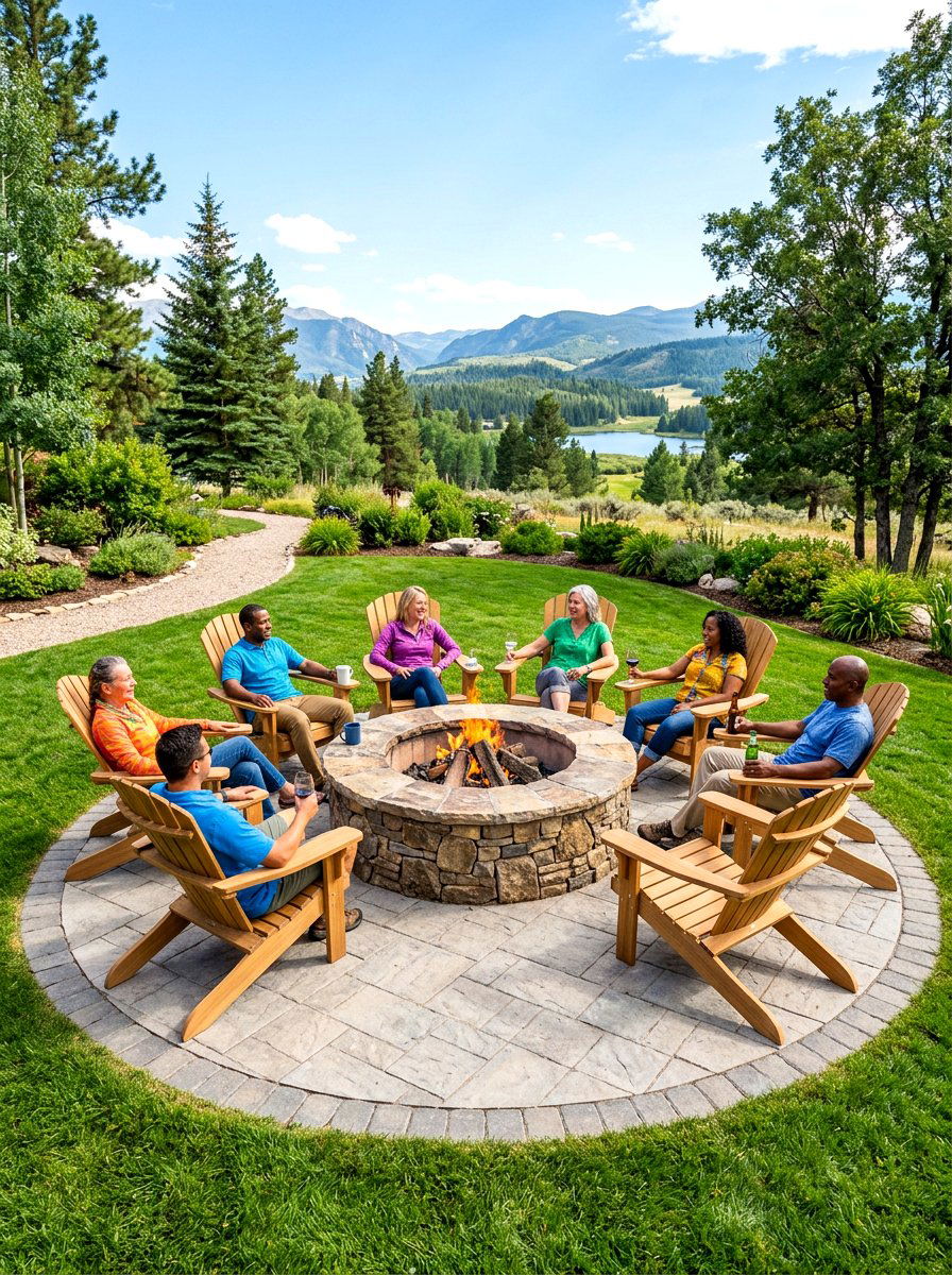 Circular Fire Pit - 30 fire pit corner ideas