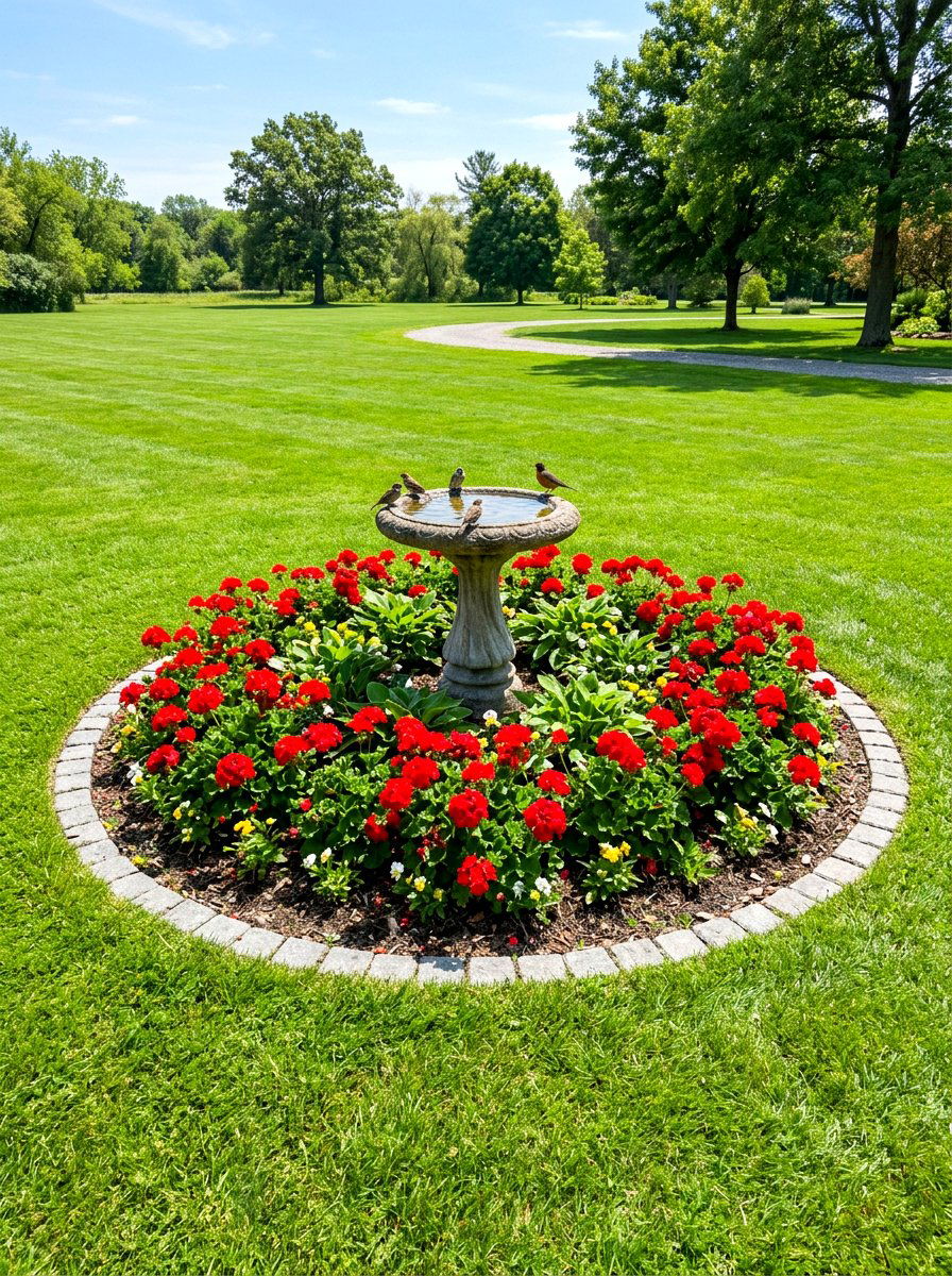 Circular Flower Bed In Lawn - 30 curved flower bed ideas