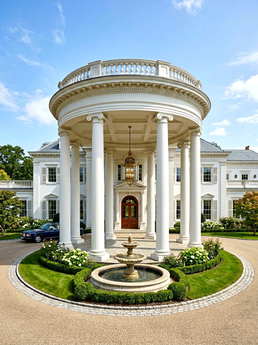 Circular Front Portico - 30 portico ideas