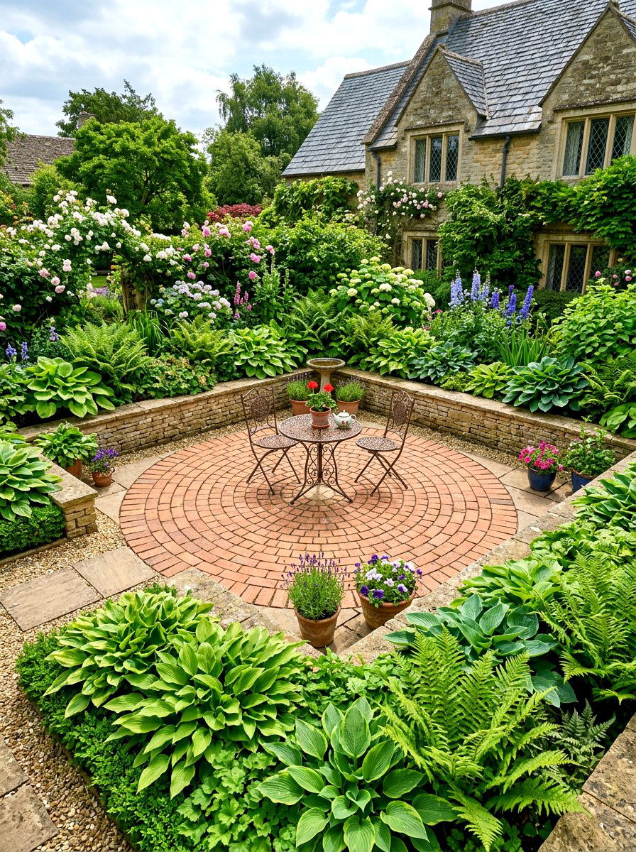 Circular Garden Patio - 30 shady courtyard garden ideas