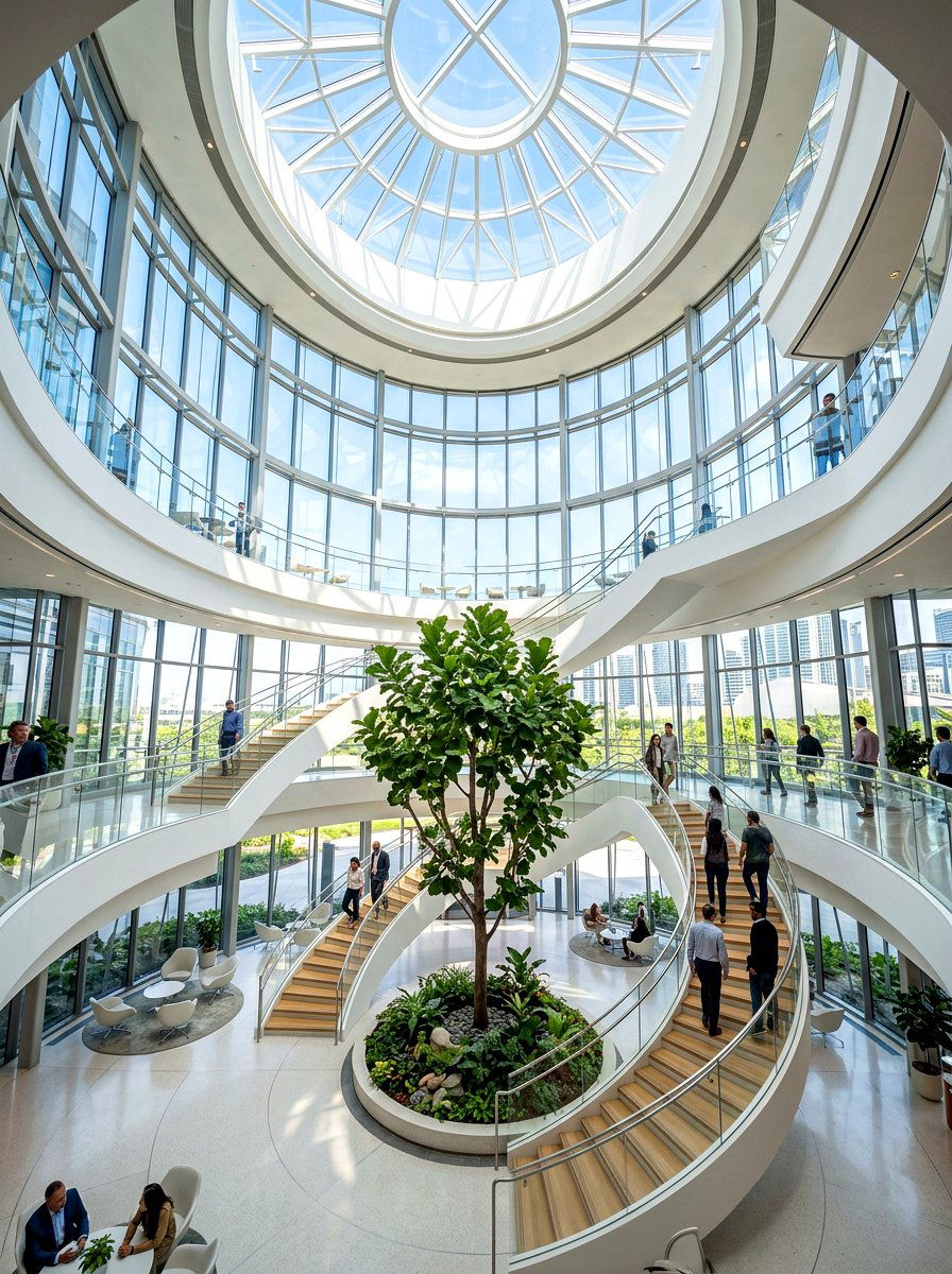 Circular Glass Atrium - 30 atrium house ideas