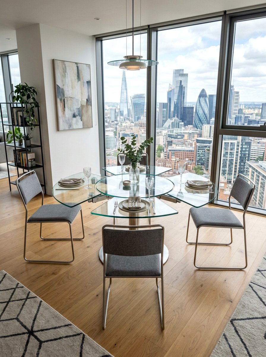 Circular Glass Extendable Table - 30 extendable dining table ideas