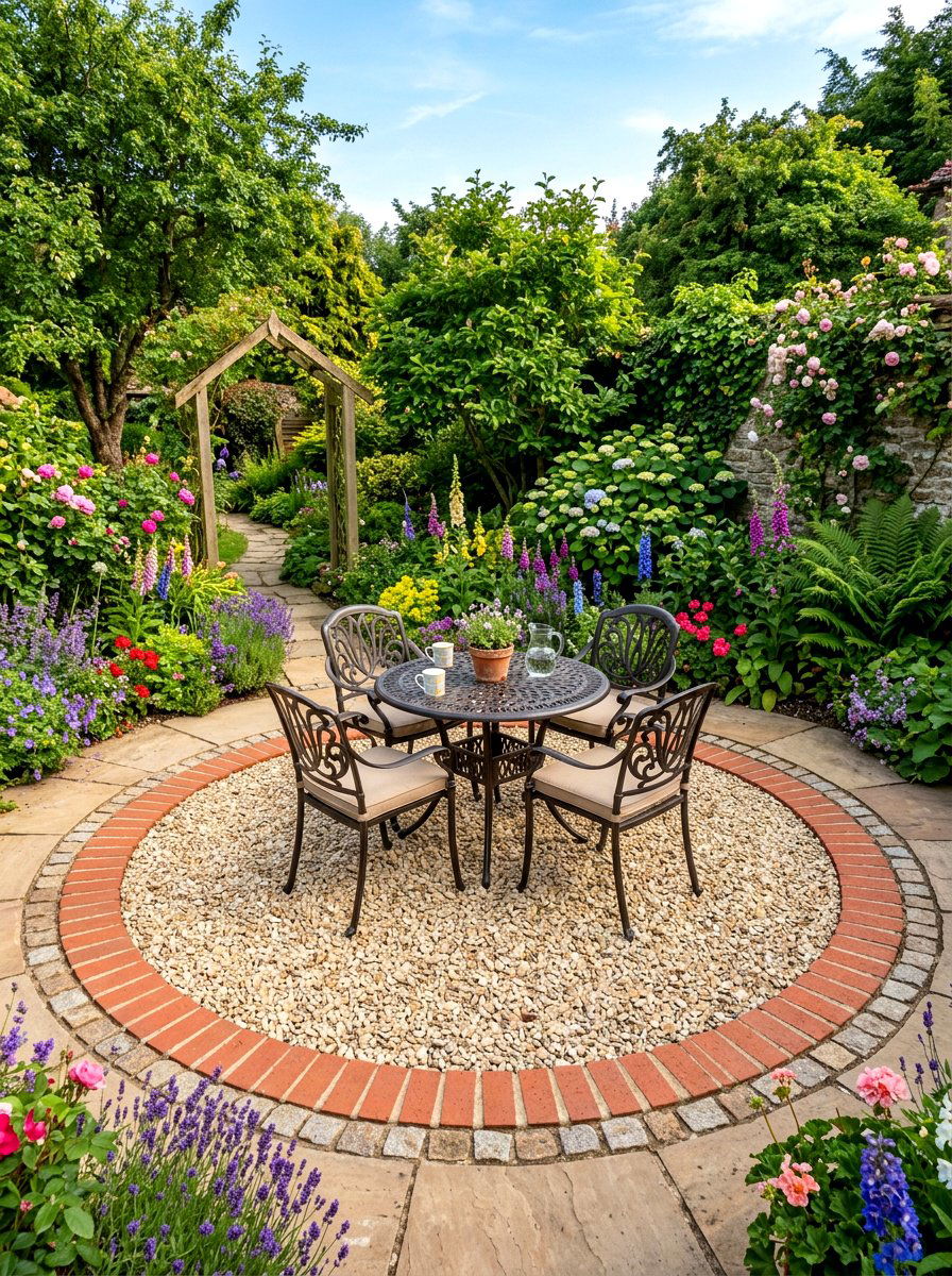 Circular Gravel Patio - 30 gravel courtyard ideas