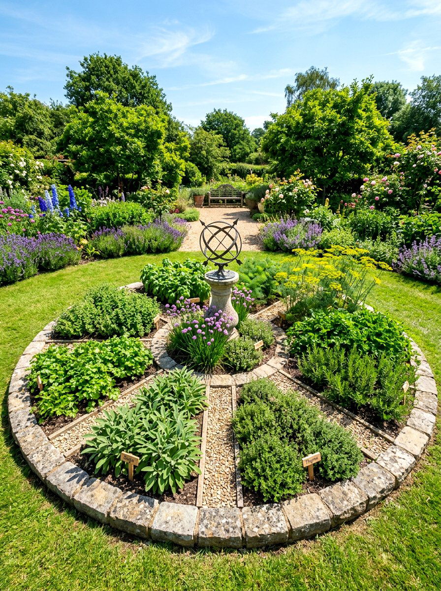 Circular Herb Raised Bed - 30 raised bed layout ideas
