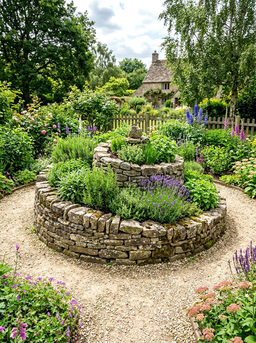 Circular Herb Spiral - 30 backyard herb spiral ideas