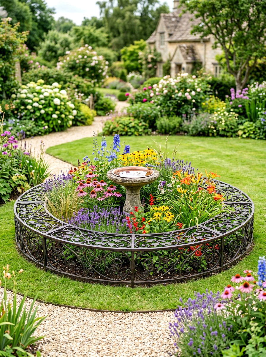 Circular Metal Bed - 30 metal raised bed ideas
