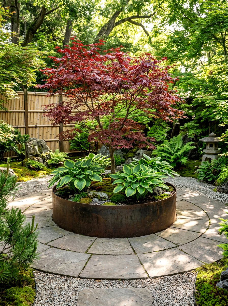 Circular Metal Garden Planter - 30 raised planter box ideas