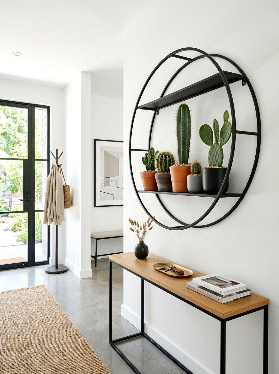 Circular Metal Shelf - 30 cactus shelf ideas