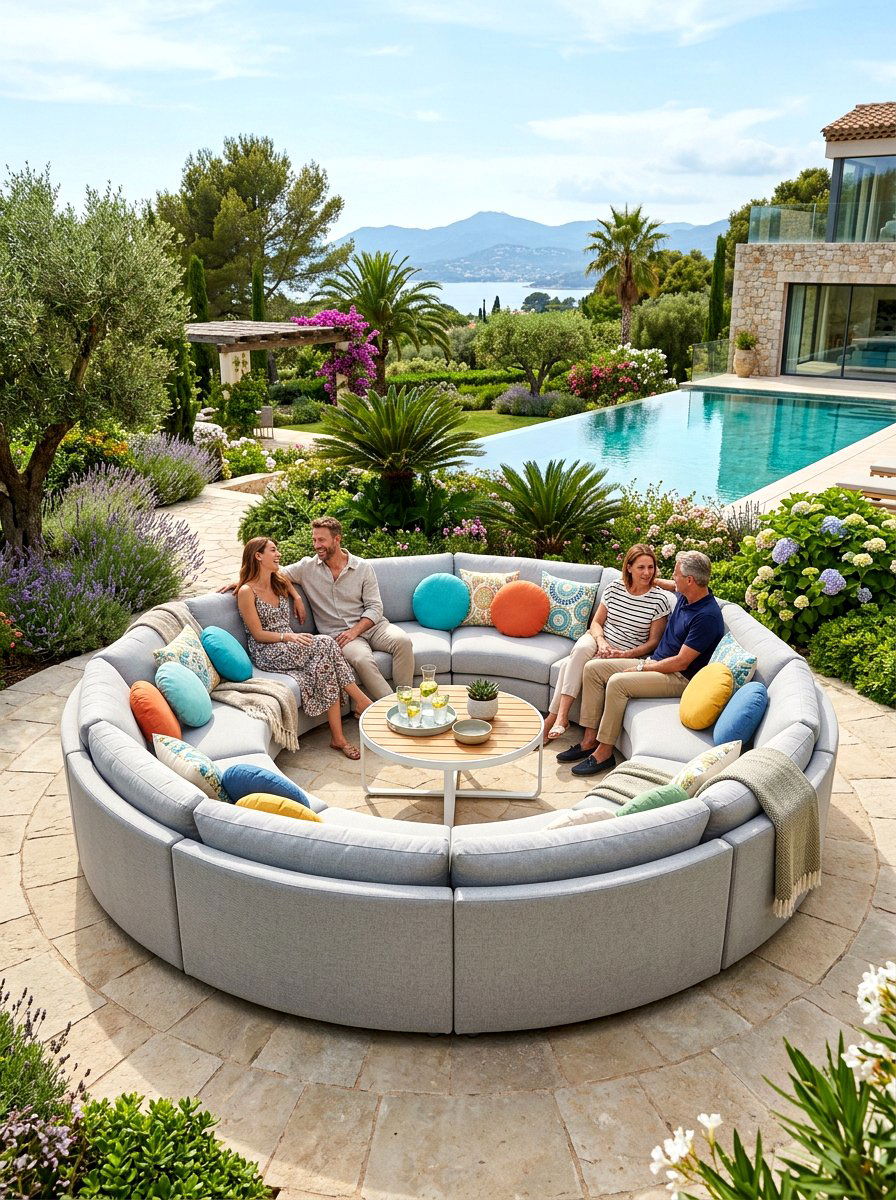 Circular Outdoor Sofa - 30 terrace seating ideas