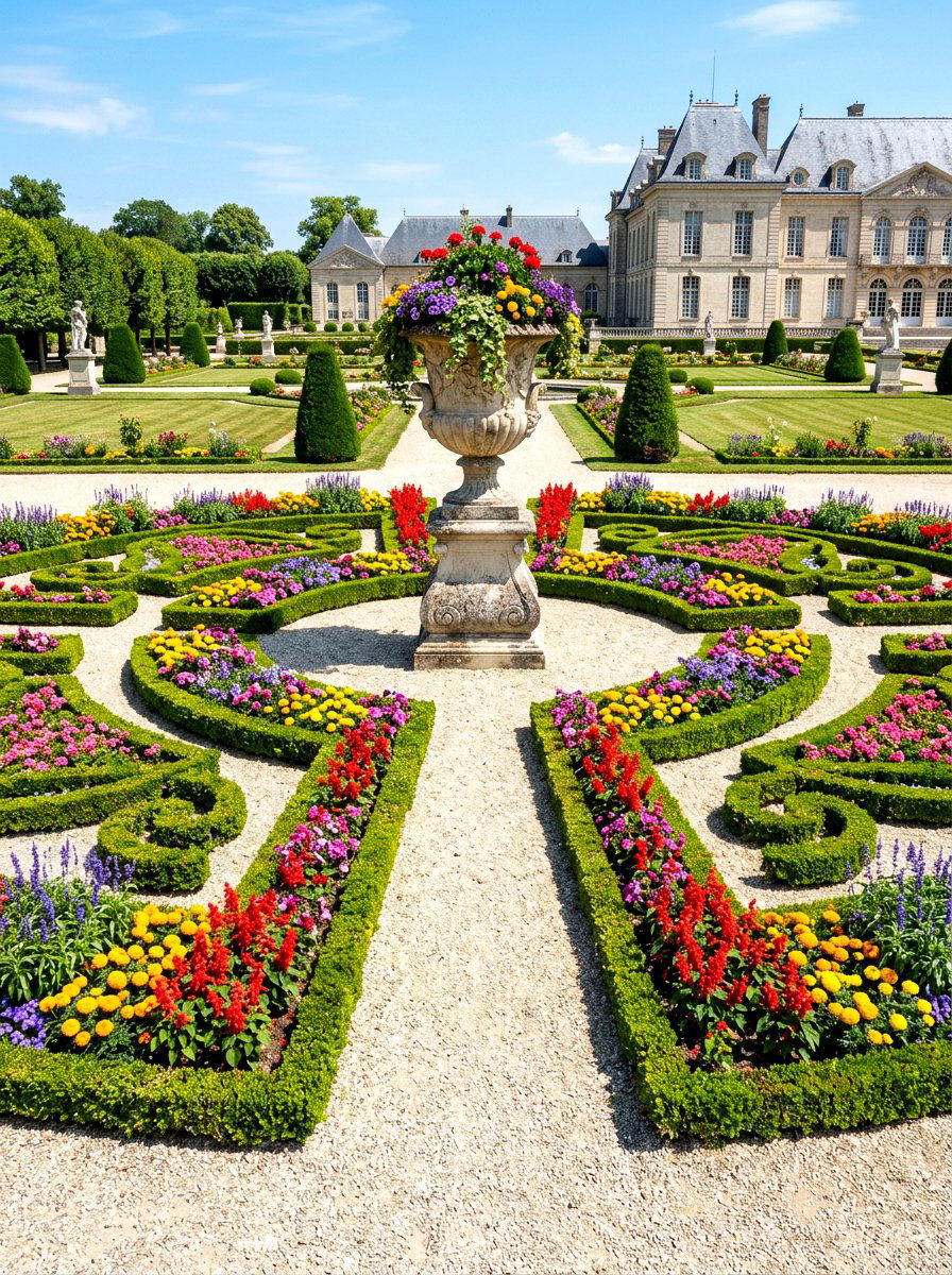 Circular Parterre Focal Point - 30 parterre garden ideas