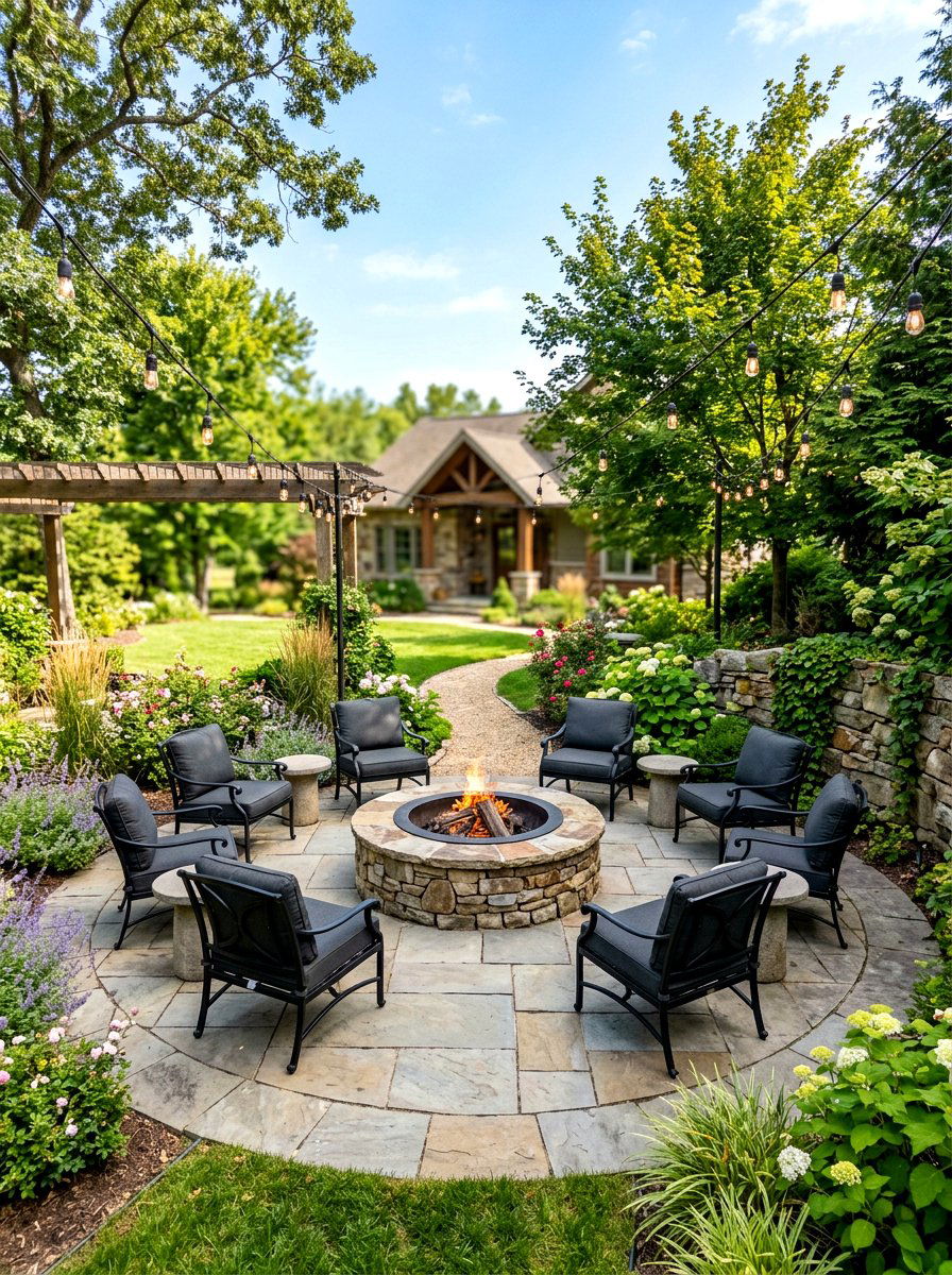 Circular Patio Fire Pit - 30 budget fire pit ideas