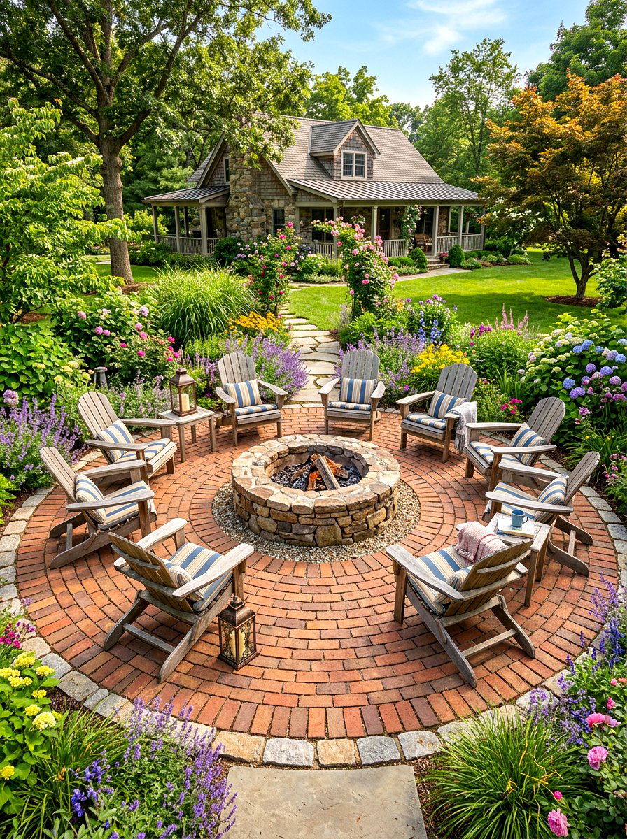 Circular Patio Layout - 30 small yard landscaping ideas