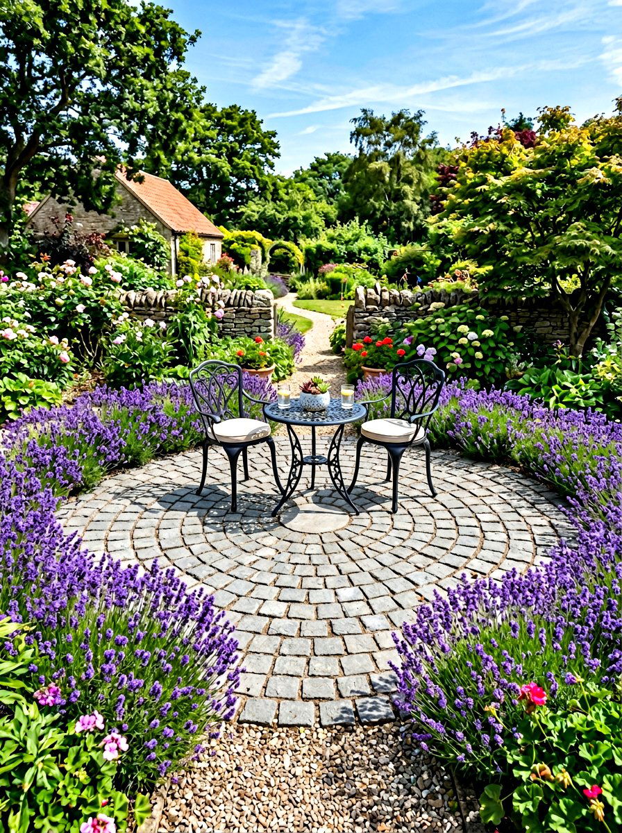 Circular Paved Patio - 30 secret garden seating ideas