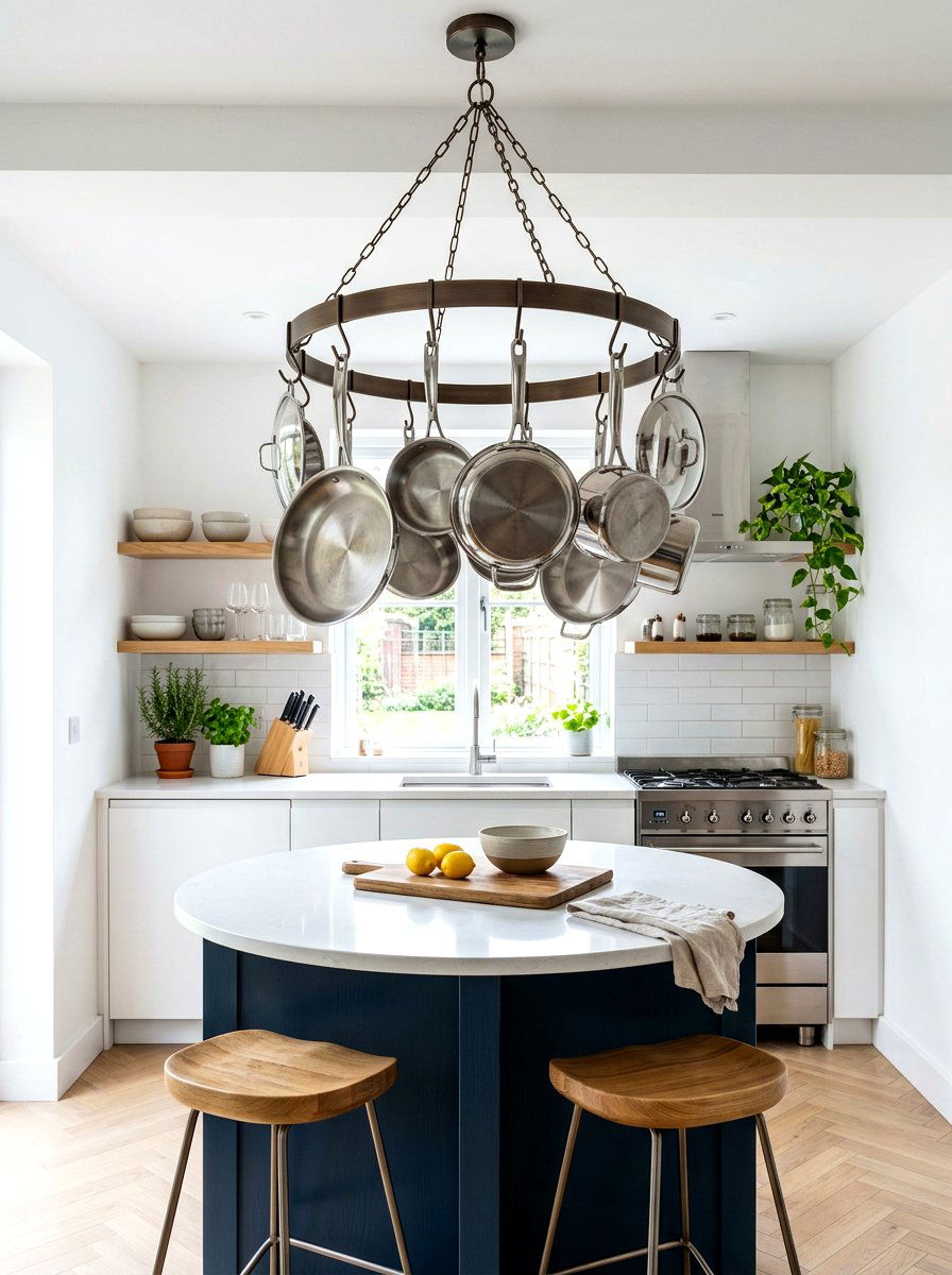 Circular Pot Rack - 30 ceiling pot rack ideas