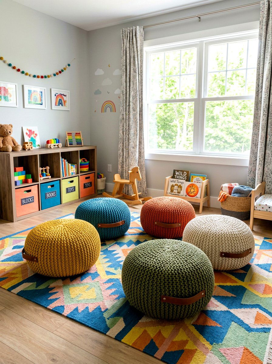 Circular Pouf - 30 rounded furniture ideas
