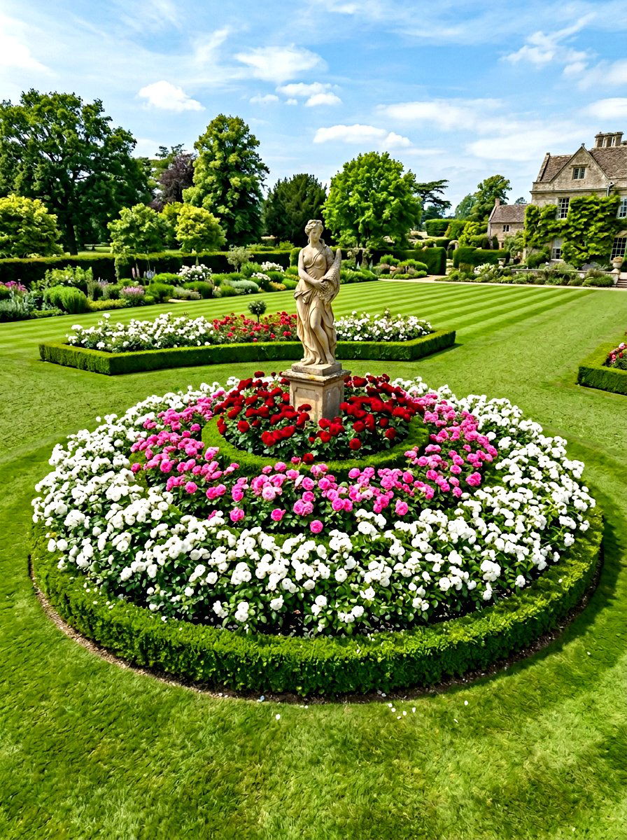 Circular Rose Bed - 30 rose garden ideas