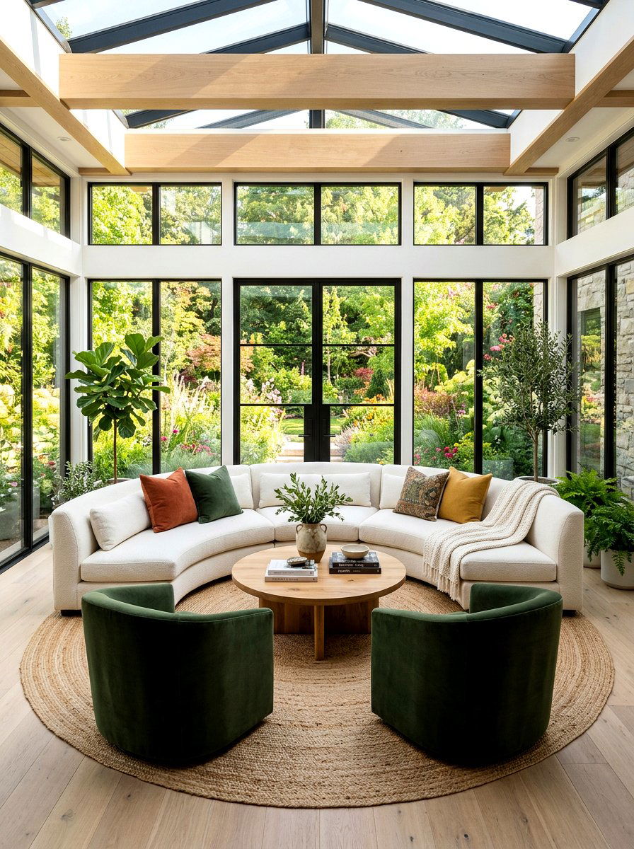 Circular Seating Layout For Sunrooms - 30 sun filled sitting room ideas