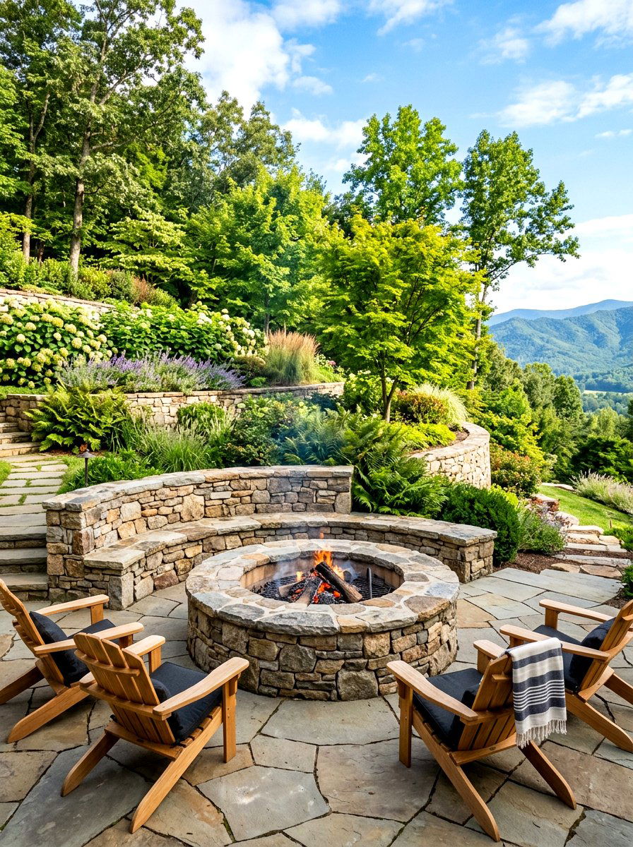 Circular Stone Retaining Wall Fire Pit - 30 stone fire pit ideas