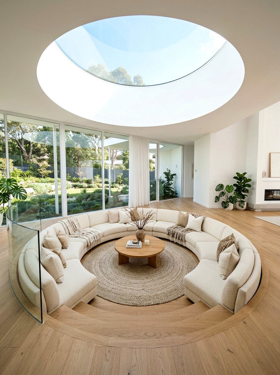 Circular Sunken Seating Area - 30 sunken living room ideas