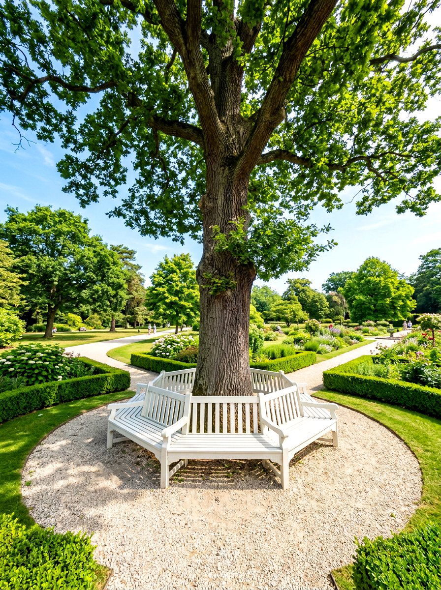 Circular Tree Bench - 30 garden bench ideas