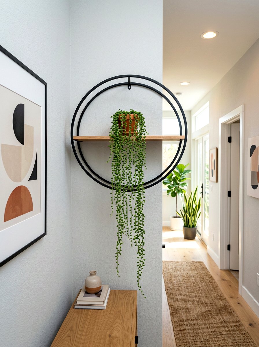 Circular Wall Plant Shelf - 30 houseplant shelf ideas