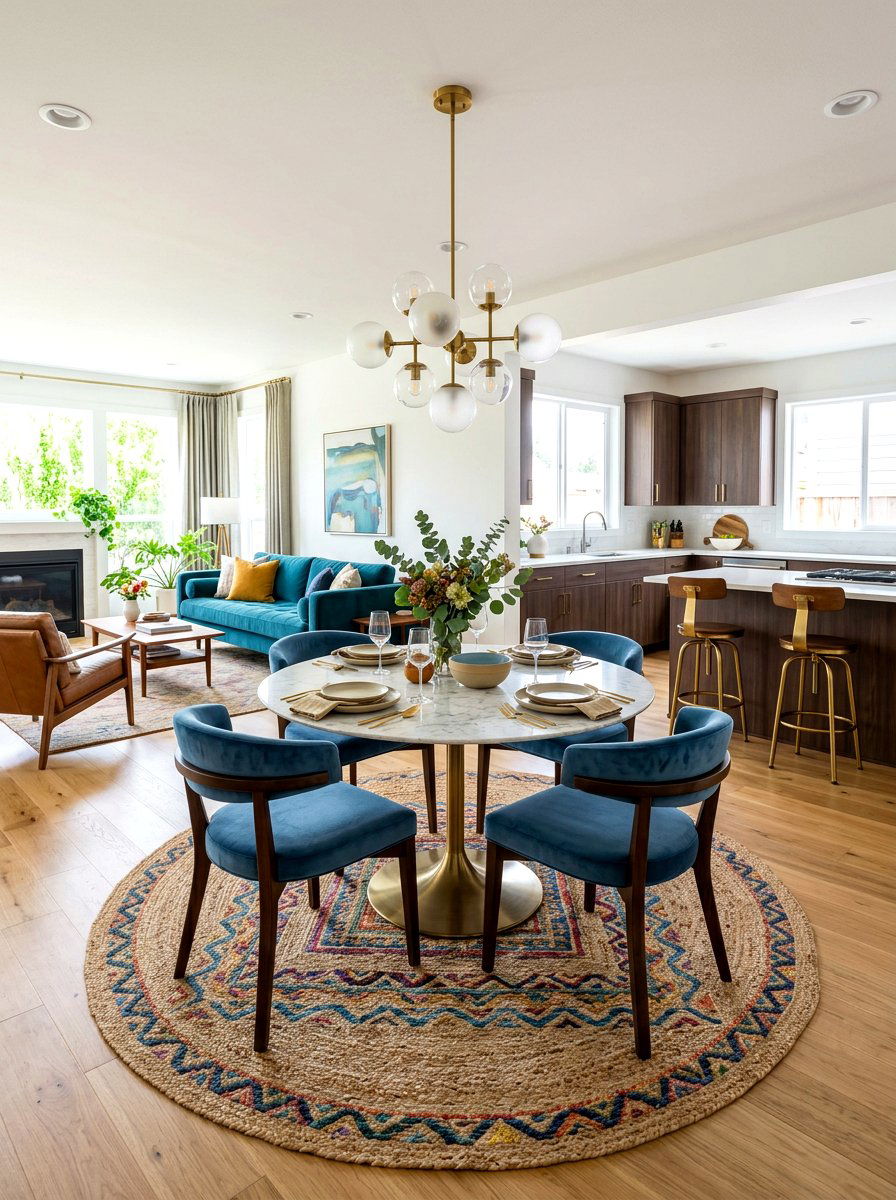Circular dining area - 30 zoned open concept ideas