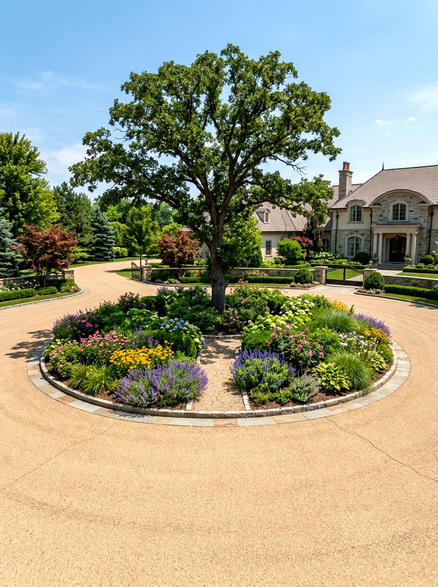 Circular driveway landscaping - 30 decomposed granite front yard ideas